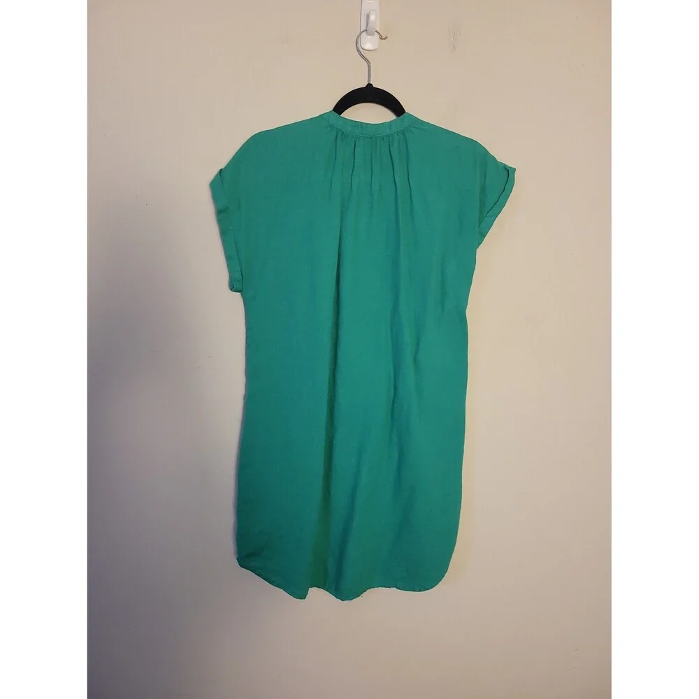 Bella Dahl Cap Sleeve Henley Dress Sz M Beachy Vacation Sustainable - Picture 4 of 7